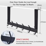 ドアフック、12 個のフックが付いたステンレス製ドアハンガー、コート、衣類、タオル、バスローブなどを掛けるのに適しており、バスルームに最適です。